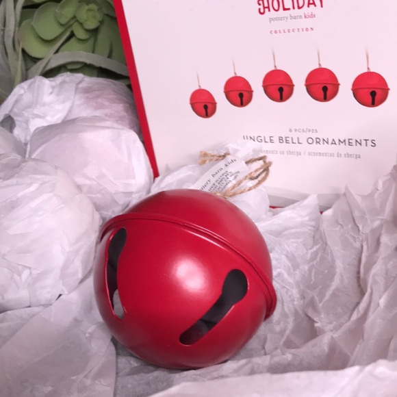 Pottery Barn Kids Red Jingle Bell Ornaments with Jute String , Set of 6 … - Picture 7 of 10